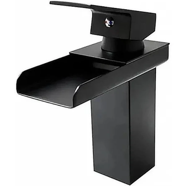TORNEIRA MONOCOMANDO CASCATA BAIXA CALHA METALICA - PRETO